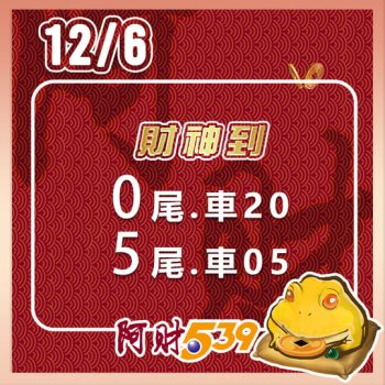 2024/12/06 今彩539阿財版路-雙尾數 8 2024/12/06 今彩539阿財版路-雙尾數